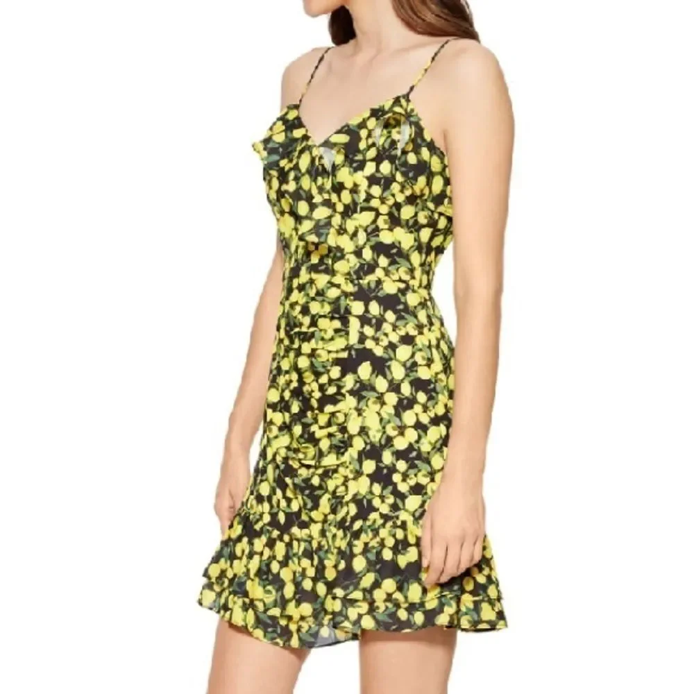 Parker Ruffled Lemon Print Dress